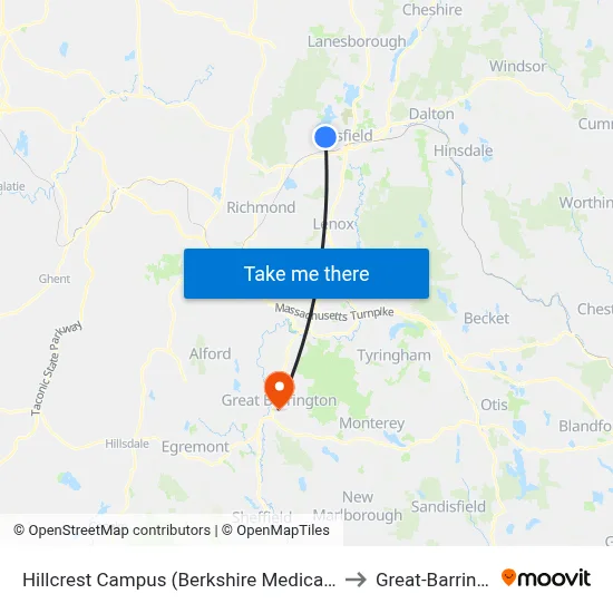 Hillcrest Campus (Berkshire Medical Center) to Great-Barrington map