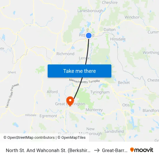 North St. And Wahconah St. (Berkshire Medical Center) to Great-Barrington map