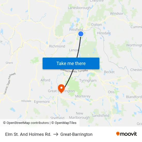 Elm St. And Holmes Rd. to Great-Barrington map