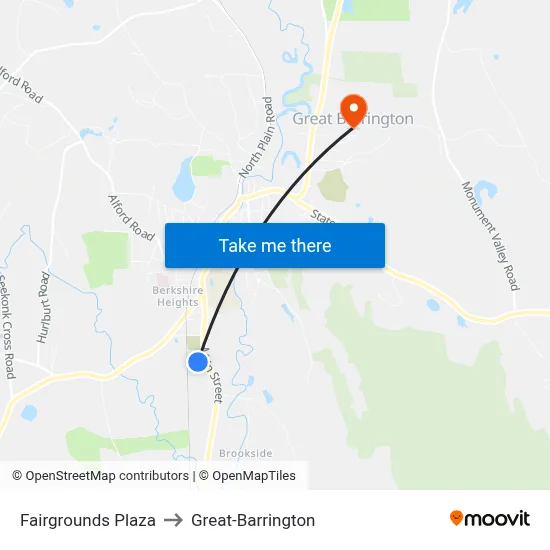 Fairgrounds Plaza to Great-Barrington map