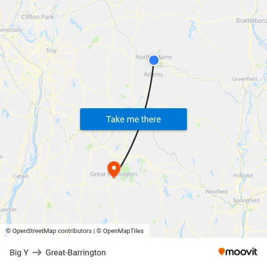 Big Y to Great-Barrington map