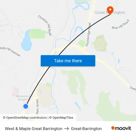 West & Maple Great Barrington to Great-Barrington map