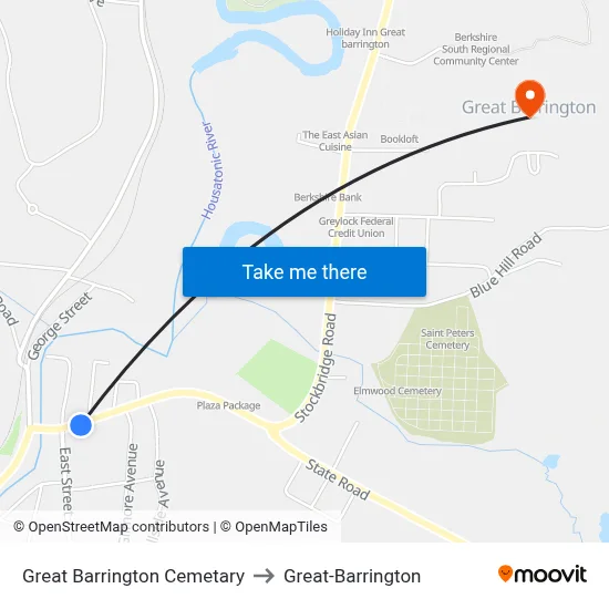 Great Barrington Cemetary to Great-Barrington map