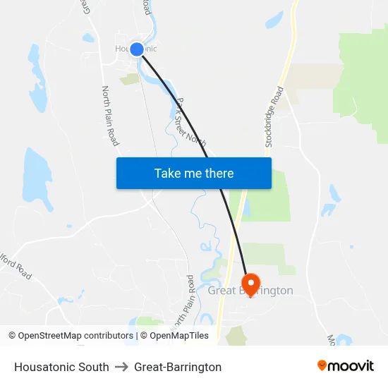 Housatonic South to Great-Barrington map