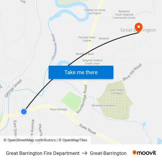 Great Barrington Fire Department to Great-Barrington map