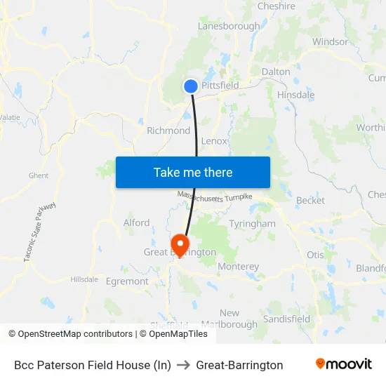 Bcc Paterson Field House (In) to Great-Barrington map