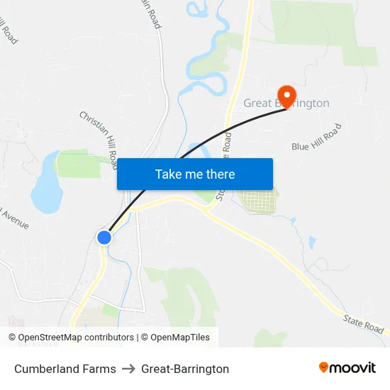 Cumberland Farms to Great-Barrington map