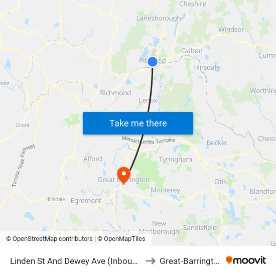 Linden St And Dewey Ave (Inbound) to Great-Barrington map