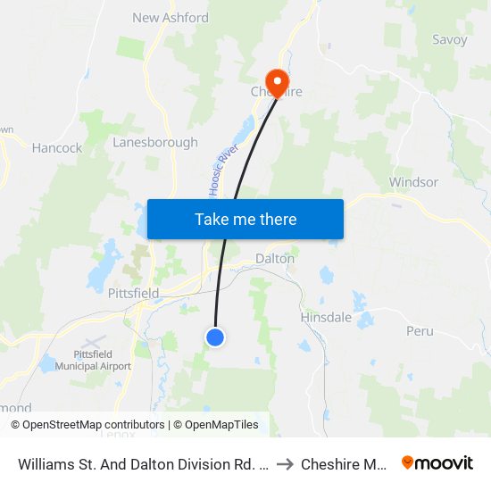 Williams St. And Dalton Division Rd. (Burgner'S) to Cheshire MA USA map