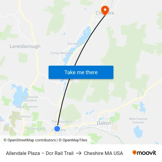 Allendale Plaza – Dcr Rail Trail to Cheshire MA USA map