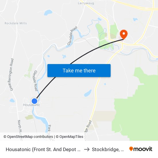 Housatonic (Front St. And Depot St.) to Stockbridge, MA map