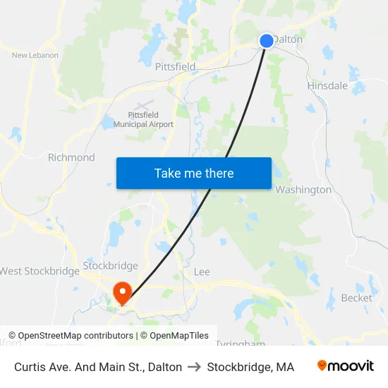 Curtis Ave. And Main St., Dalton to Stockbridge, MA map