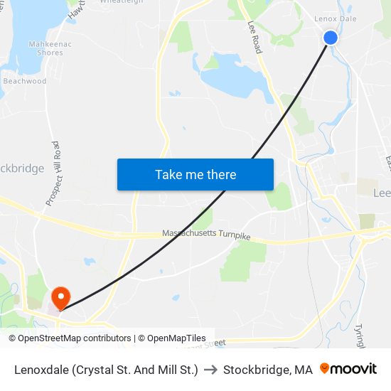 Lenoxdale (Crystal St. And Mill St.) to Stockbridge, MA map