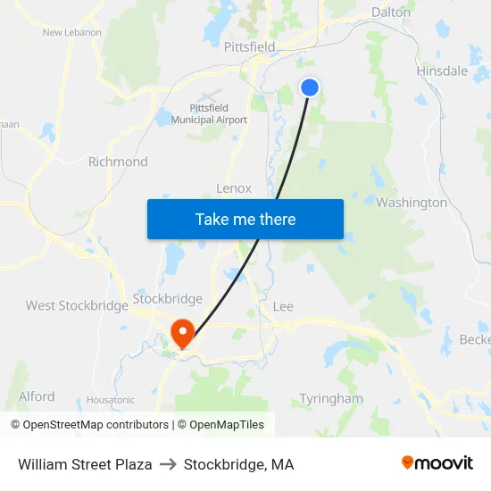 William Street Plaza to Stockbridge, MA map