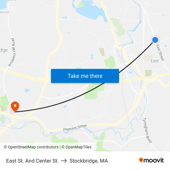 East St. And Center St. to Stockbridge, MA map