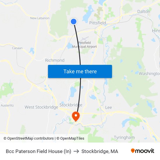 Bcc Paterson Field House (In) to Stockbridge, MA map