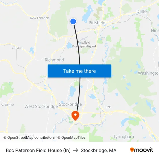 Bcc Paterson Field House (In) to Stockbridge, MA map