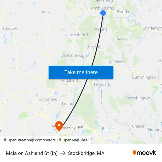 Mcla on Ashland St (In) to Stockbridge, MA map