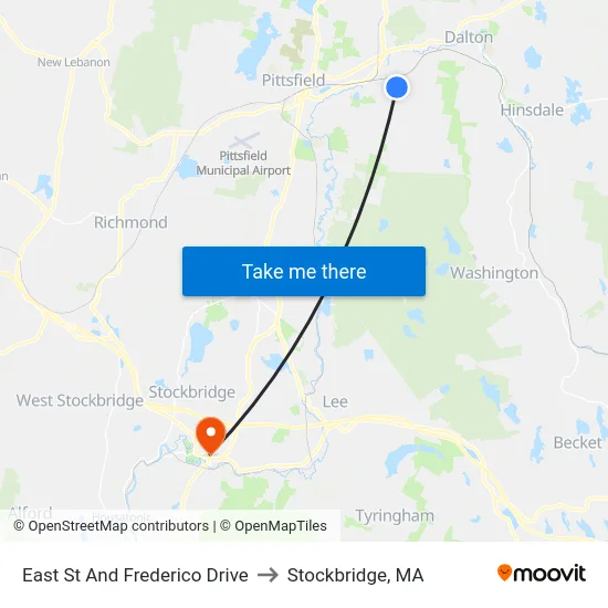 East St And Frederico Drive to Stockbridge, MA map