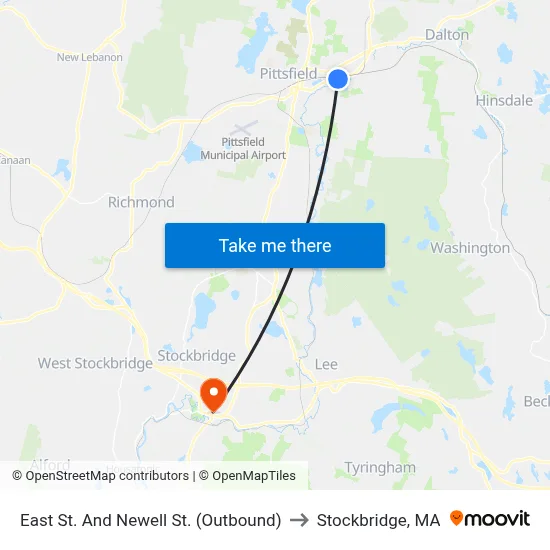 East St. And Newell St. (Outbound) to Stockbridge, MA map