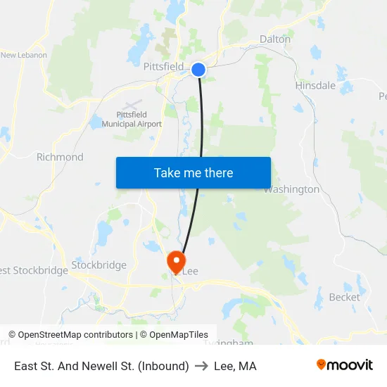 East St. And Newell St. (Inbound) to Lee, MA map