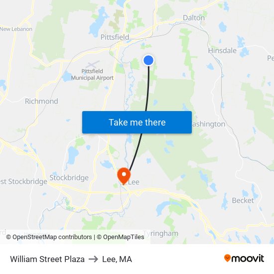 William Street Plaza to Lee, MA map