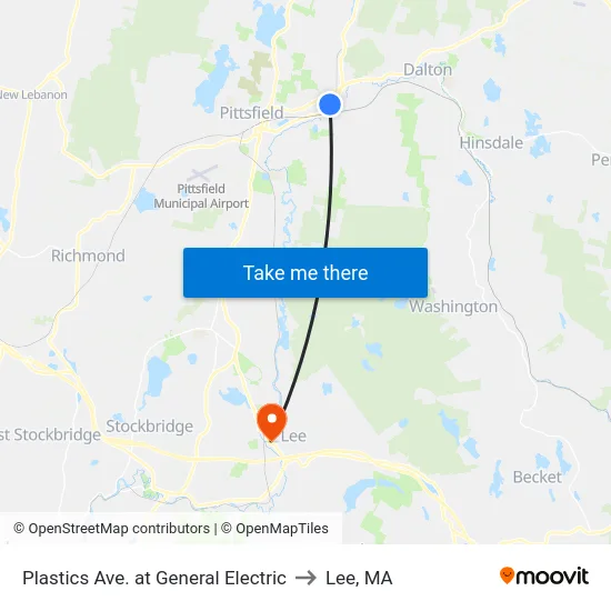 Plastics Ave. at General Electric to Lee, MA map