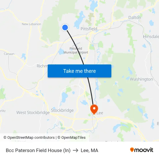 Bcc Paterson Field House (In) to Lee, MA map