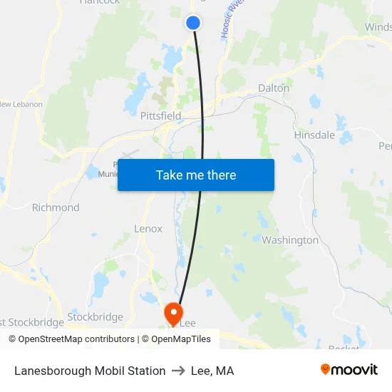 Lanesborough Mobil Station to Lee, MA map