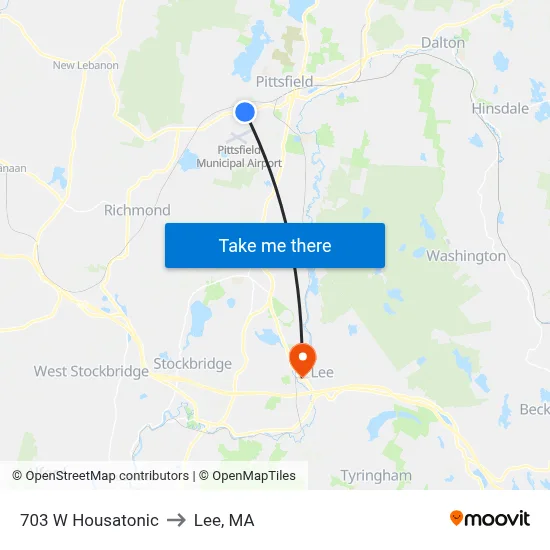 703 W Housatonic to Lee, MA map