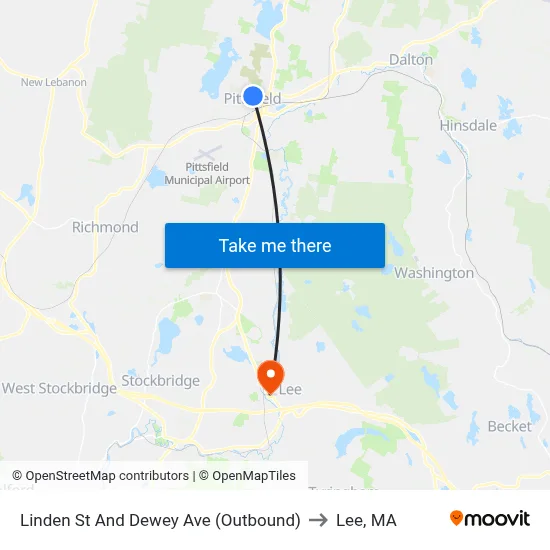 Linden St And Dewey Ave (Outbound) to Lee, MA map