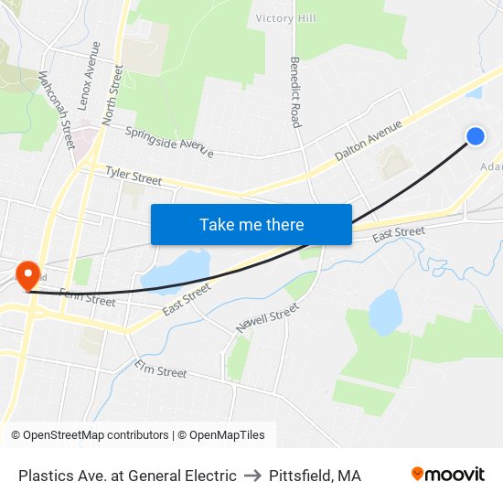Plastics Ave. at General Electric to Pittsfield, MA map