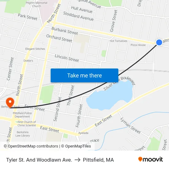 Tyler St. And Woodlawn Ave. to Pittsfield, MA map
