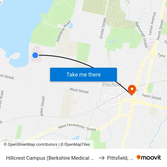 Hillcrest Campus (Berkshire Medical Center) to Pittsfield, MA map