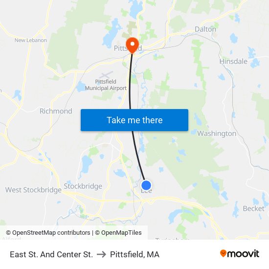 East St. And Center St. to Pittsfield, MA map