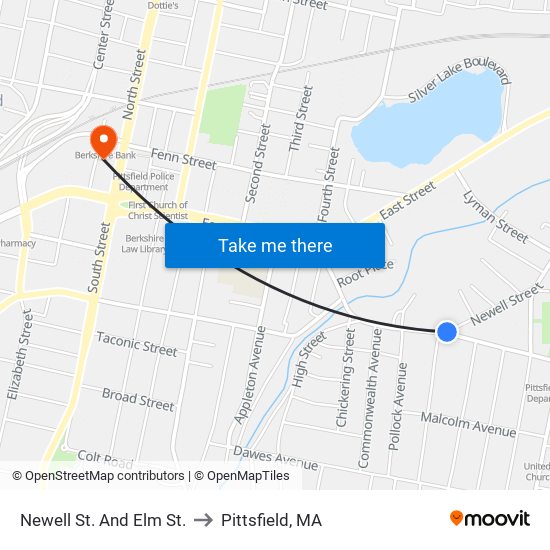 Newell St. And Elm St. to Pittsfield, MA map