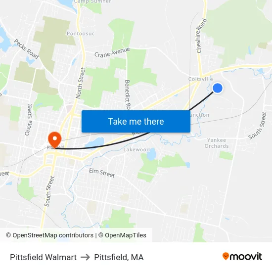 Pittsfield Walmart to Pittsfield, MA map