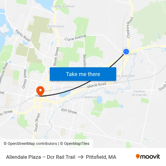 Allendale Plaza – Dcr Rail Trail to Pittsfield, MA map