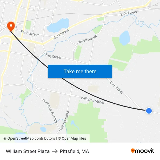 William Street Plaza to Pittsfield, MA map