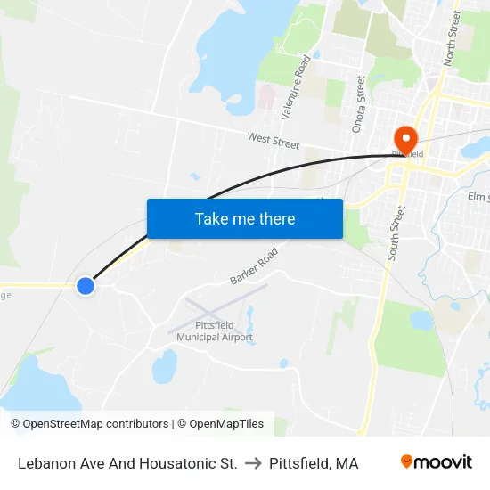 Lebanon Ave And Housatonic St. to Pittsfield, MA map