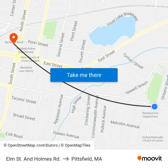 Elm St. And Holmes Rd. to Pittsfield, MA map