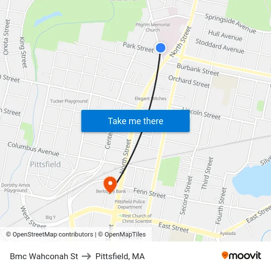 Bmc Wahconah St to Pittsfield, MA map