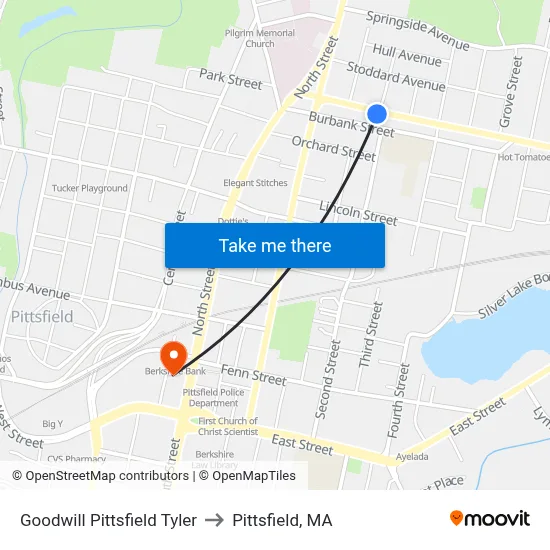 Goodwill Pittsfield Tyler to Pittsfield, MA map