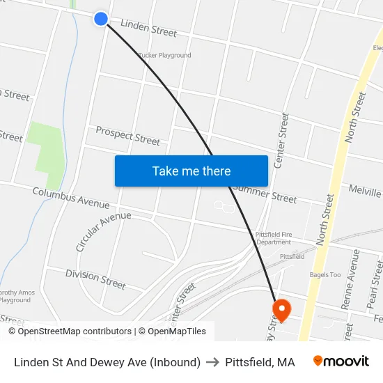 Linden St And Dewey Ave (Inbound) to Pittsfield, MA map