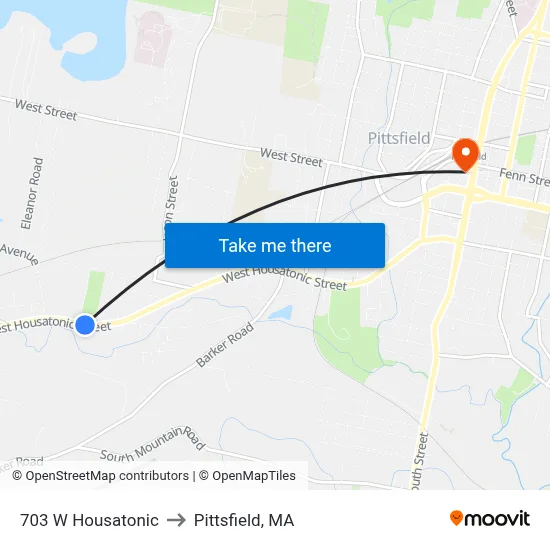 703 W Housatonic to Pittsfield, MA map