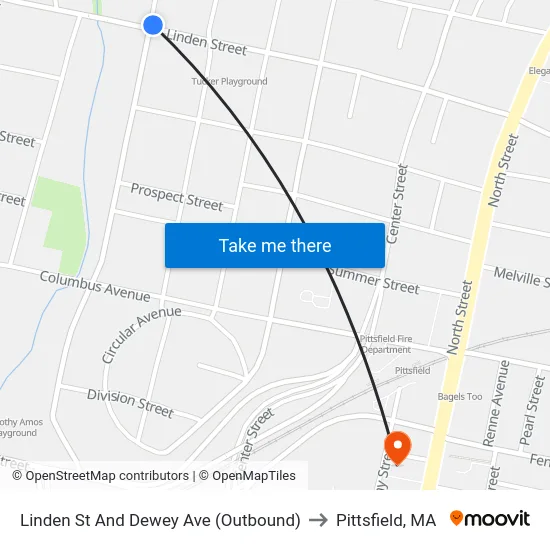 Linden St And Dewey Ave (Outbound) to Pittsfield, MA map