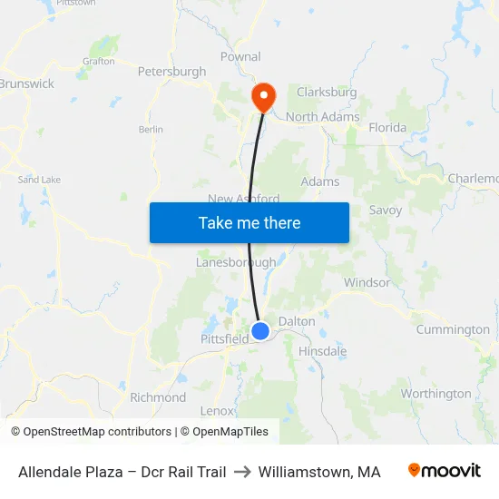 Allendale Plaza – Dcr Rail Trail to Williamstown, MA map
