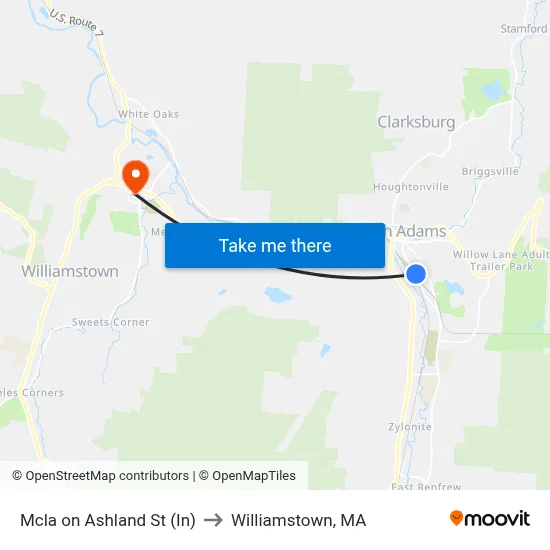 Mcla on Ashland St (In) to Williamstown, MA map