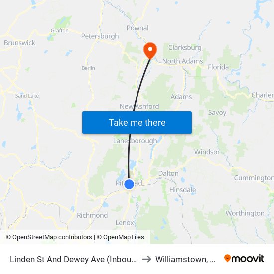 Linden St And Dewey Ave (Inbound) to Williamstown, MA map