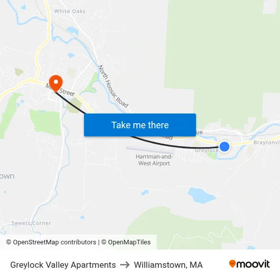 Greylock Valley Apartments to Williamstown, MA map